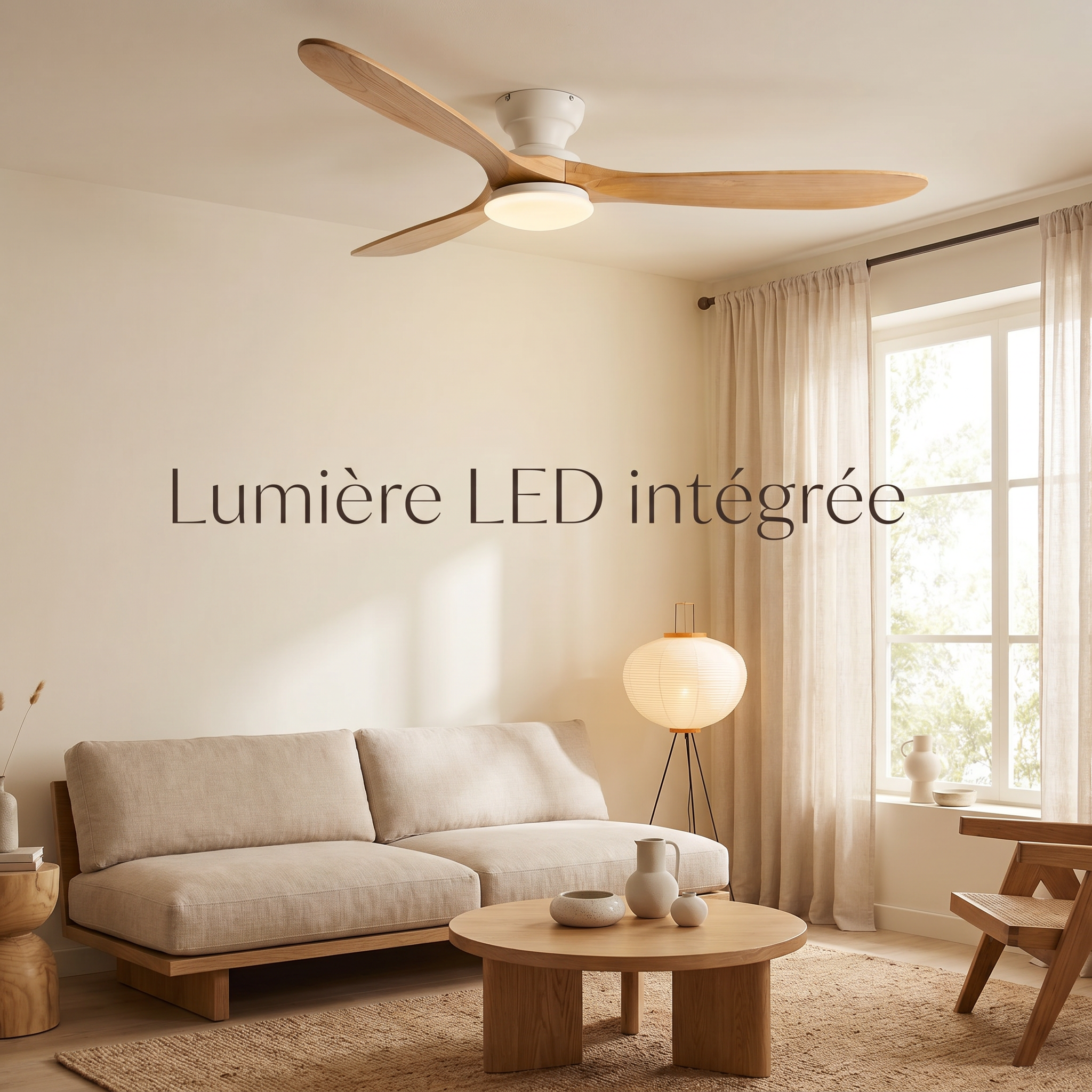 Kiama — Kiama Solid Timber Ceiling Fan with 24 W LED — White | aussieceilingfans