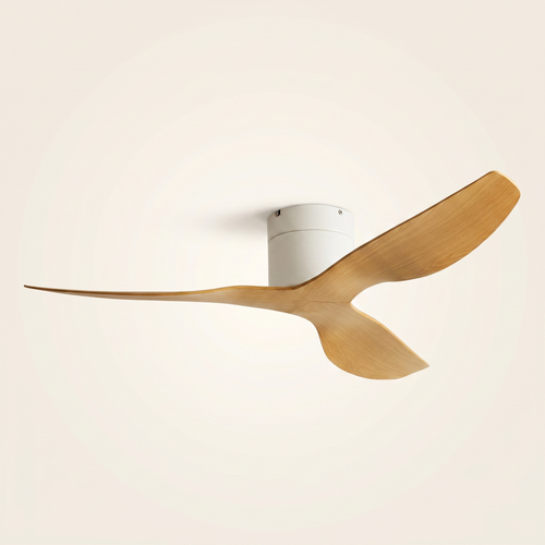 Coogee Flush Mount DC Ceiling Fan — Ivory & Oak | aussieceilingfans