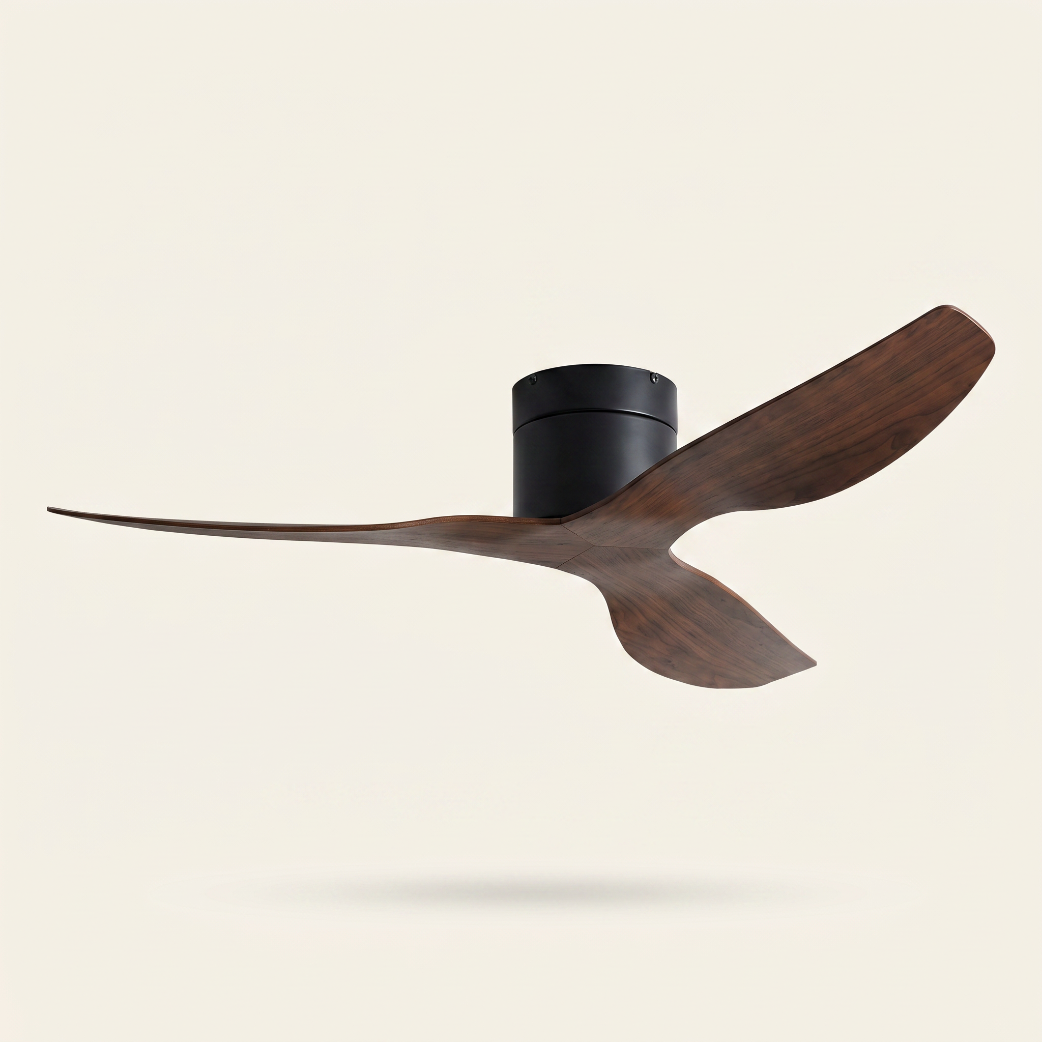 Coogee Flush Mount DC Ceiling Fan — Black & Walnut | aussieceilingfans