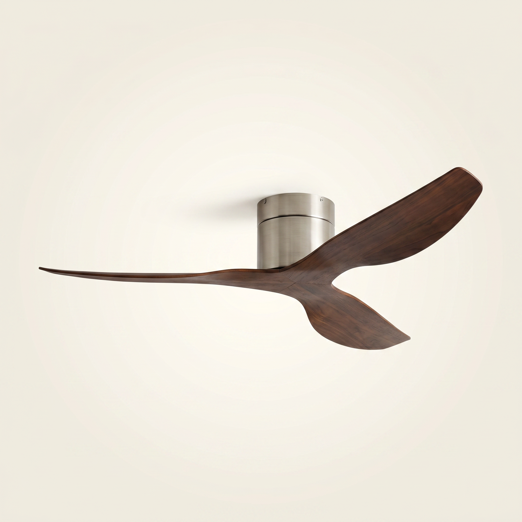 Coogee Flush Mount DC Ceiling Fan — Nickel & Walnut | aussieceilingfans