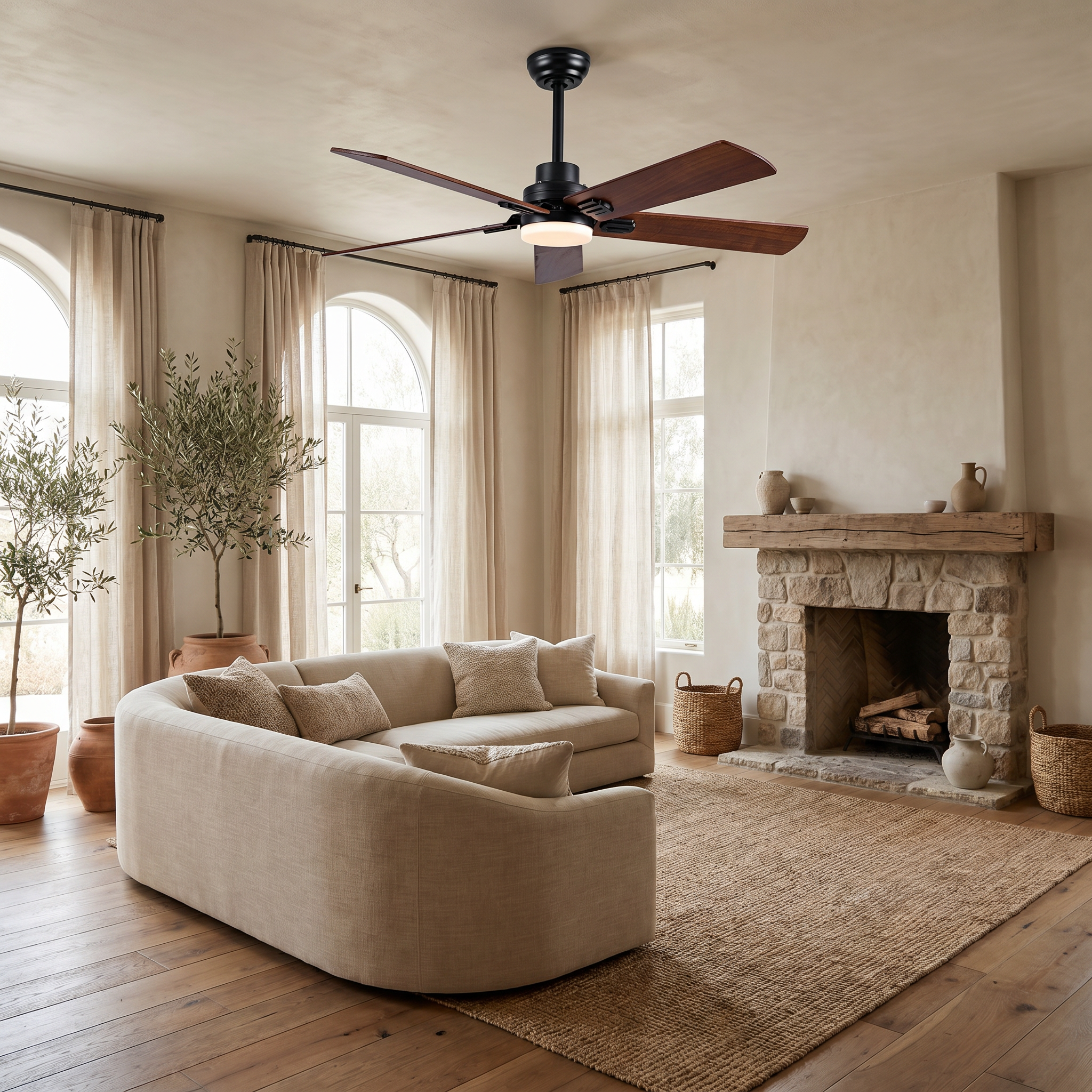 Jarrah — Jarrah Heritage Walnut Ceiling Fan with Dimmable LED | aussieceilingfans