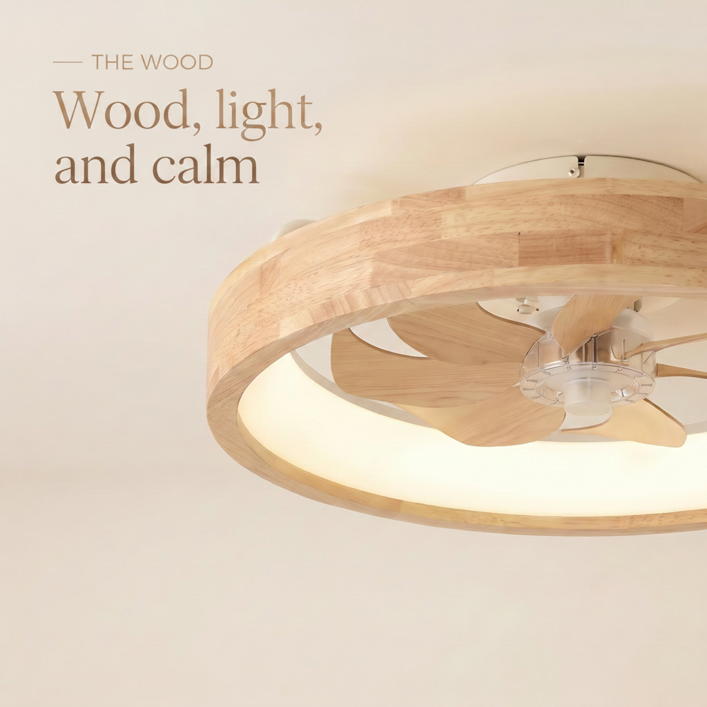 Haven Timber Crown Ceiling Fan with LED 50 cm | aussieceilingfans