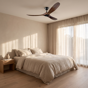 Karri ceiling fan installed in a bedroom