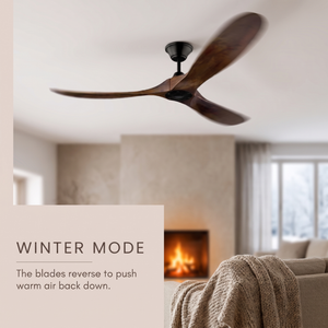 Karri ceiling fan reversible winter mode pushing warm air down