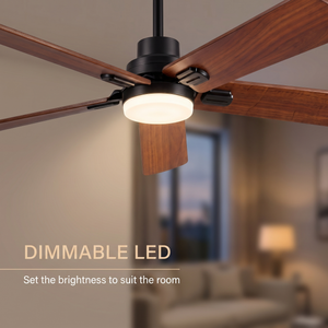 Jarrah ceiling fan dimmable LED
