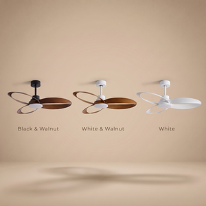 Sorrento ceiling fan colour range, three finishes