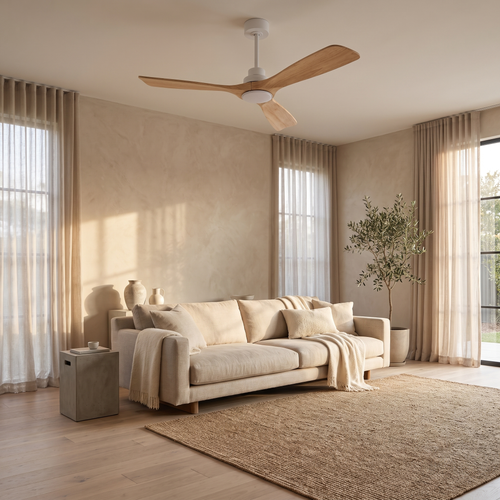 Bronte ceiling fan installed in a living room