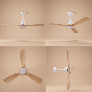 Bronte ceiling fan shown from four angles