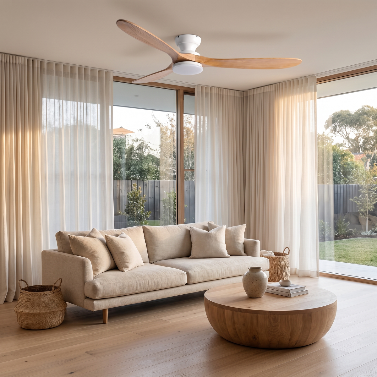 Kiama ceiling fan installed in a living room