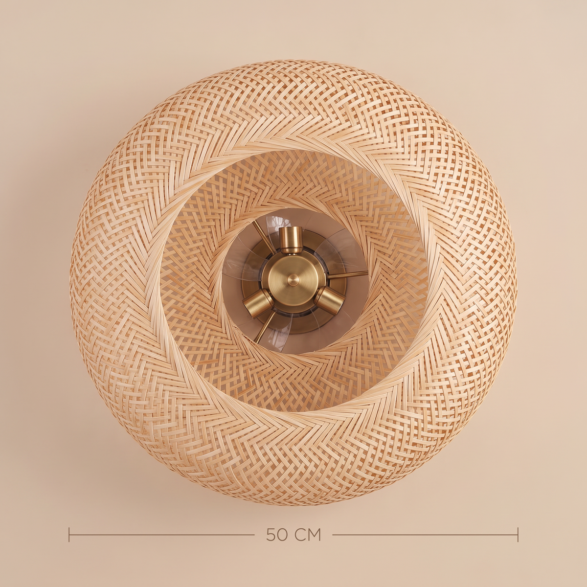 Noosa bamboo ceiling fan diameter diagram, 50 cm