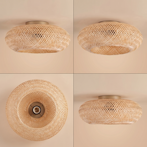 Noosa bamboo ceiling fan shown from four angles