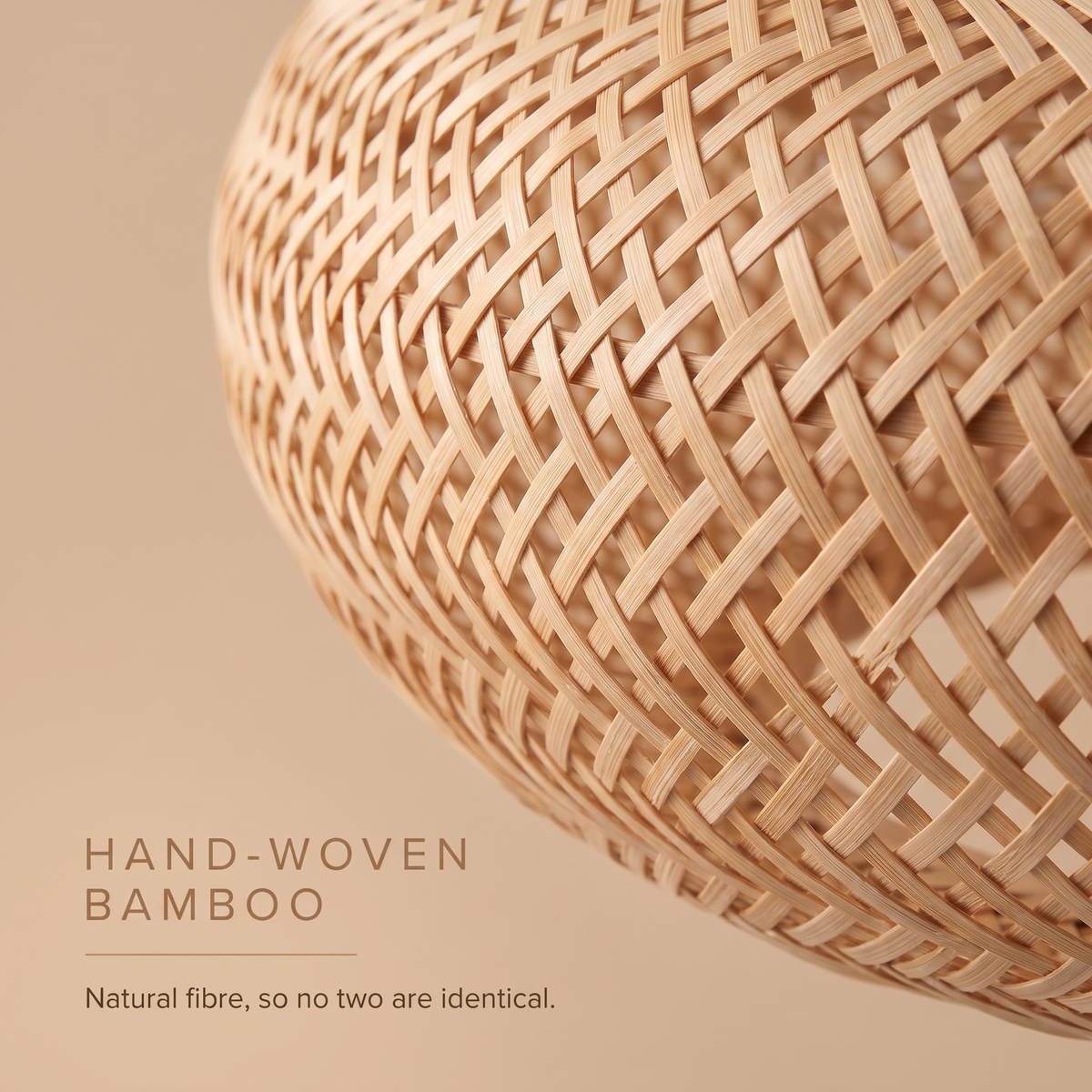 Noosa hand-woven bamboo weave close-up