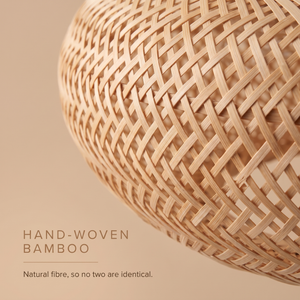 Noosa hand-woven bamboo weave close-up