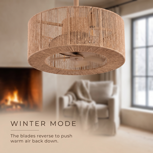 Dune drum ceiling fan winter mode, blades reverse to push warm air down
