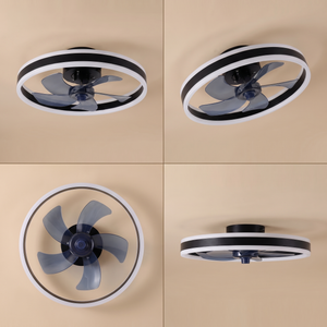 Orbit ceiling fan shown from four angles