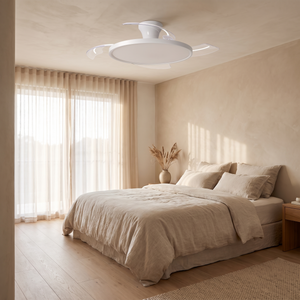 Zephyr ceiling fan installed in a bedroom
