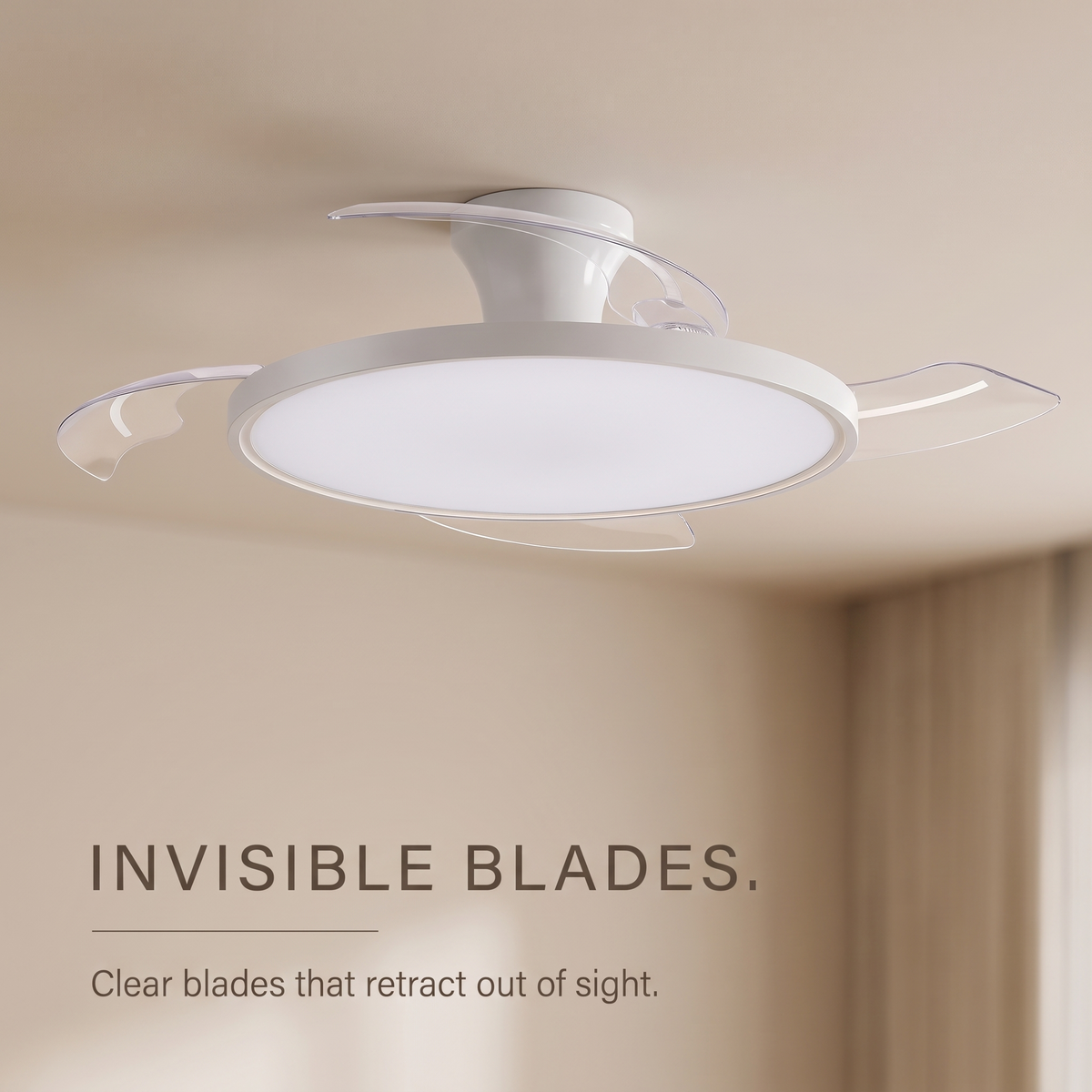 Zephyr ceiling fan clear retractable blades