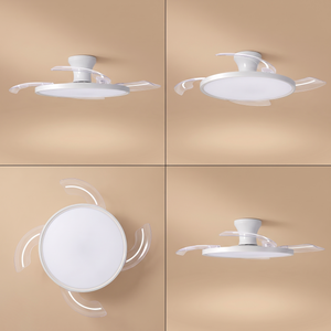 Zephyr ceiling fan shown from four angles