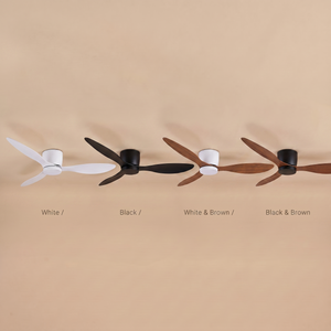 Bondi ceiling fan colour range, four finishes