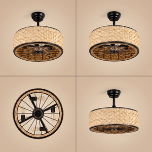 Cove ceiling fan shown from four angles