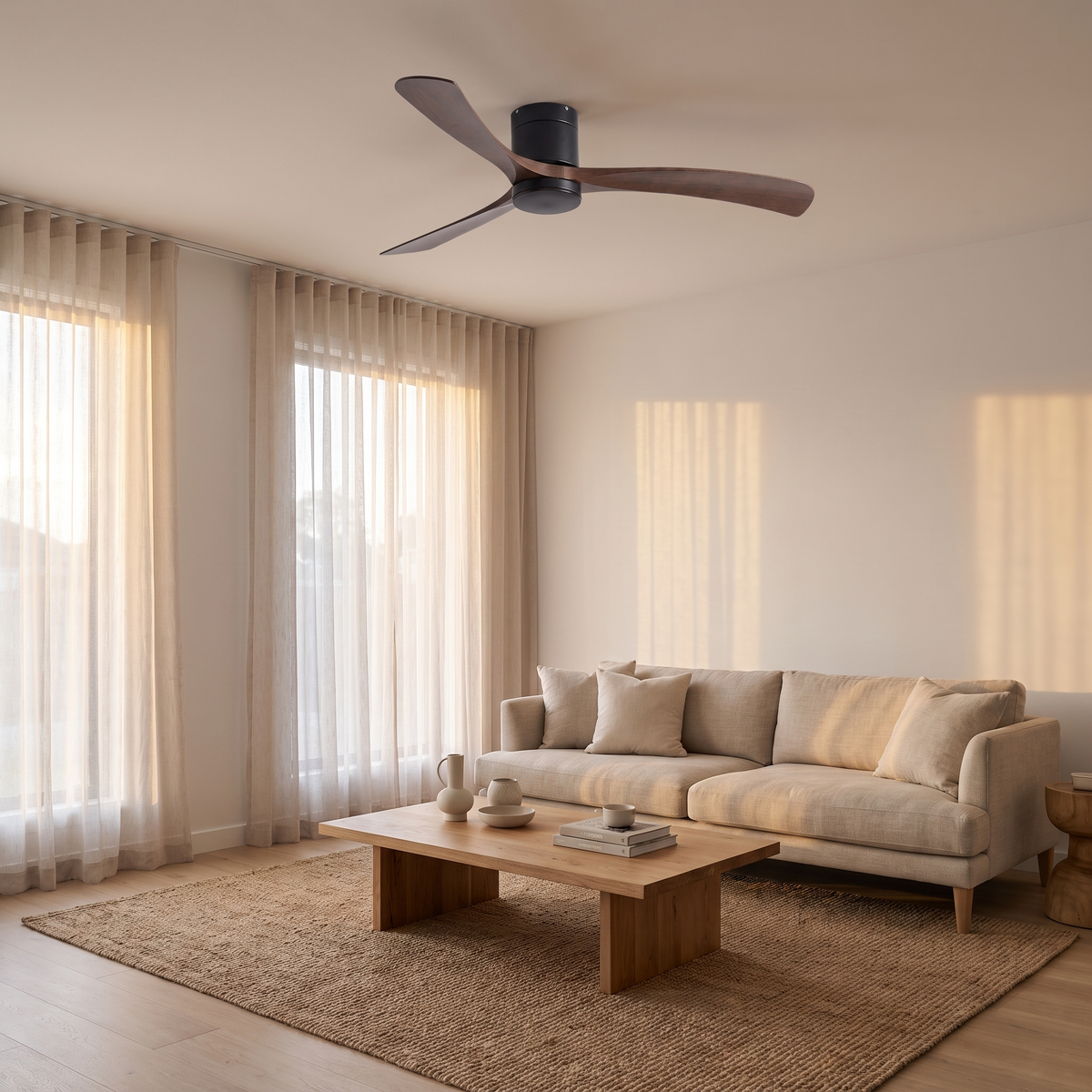 Marlo ceiling fan installed in a living room