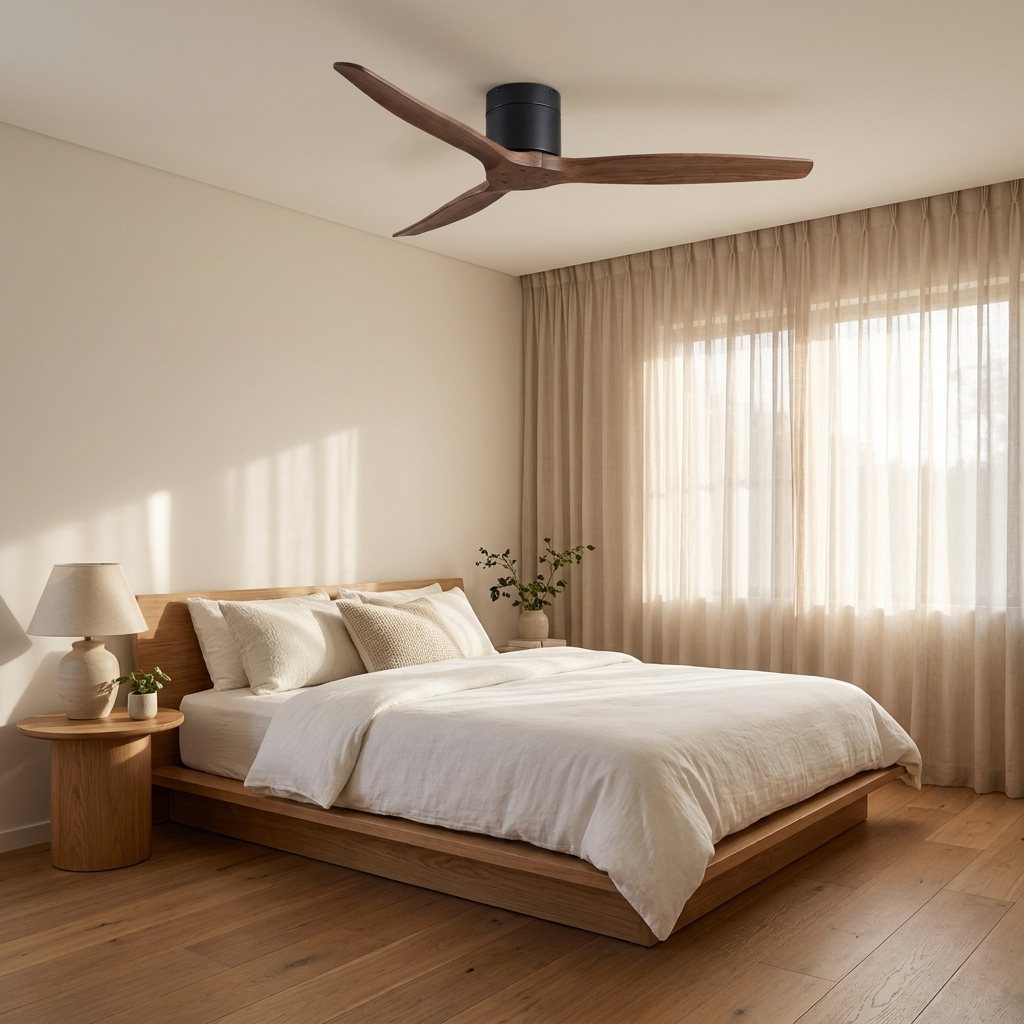 TurboFlow 132 cm ceiling fan in a bedroom