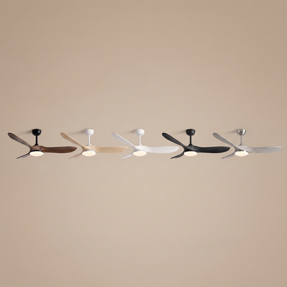 Lorne ceiling fan colour range - five finishes