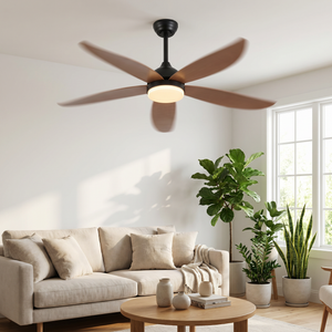 Southerly — Southerly Five-Blade Timber-Look Fan with LED — 132 cm | aussieceilingfans