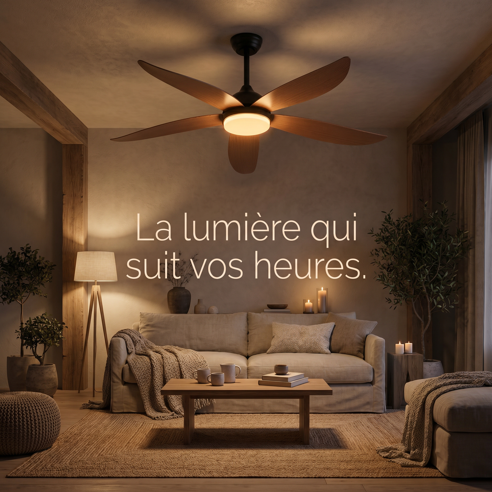 Southerly — Southerly Five-Blade Timber-Look Fan with LED — 132 cm | aussieceilingfans