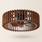 Tallow Timber Slat Ceiling Fan Walnut Stain, 50 cm